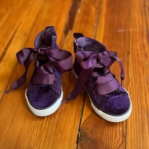 Velvet high top sneakers